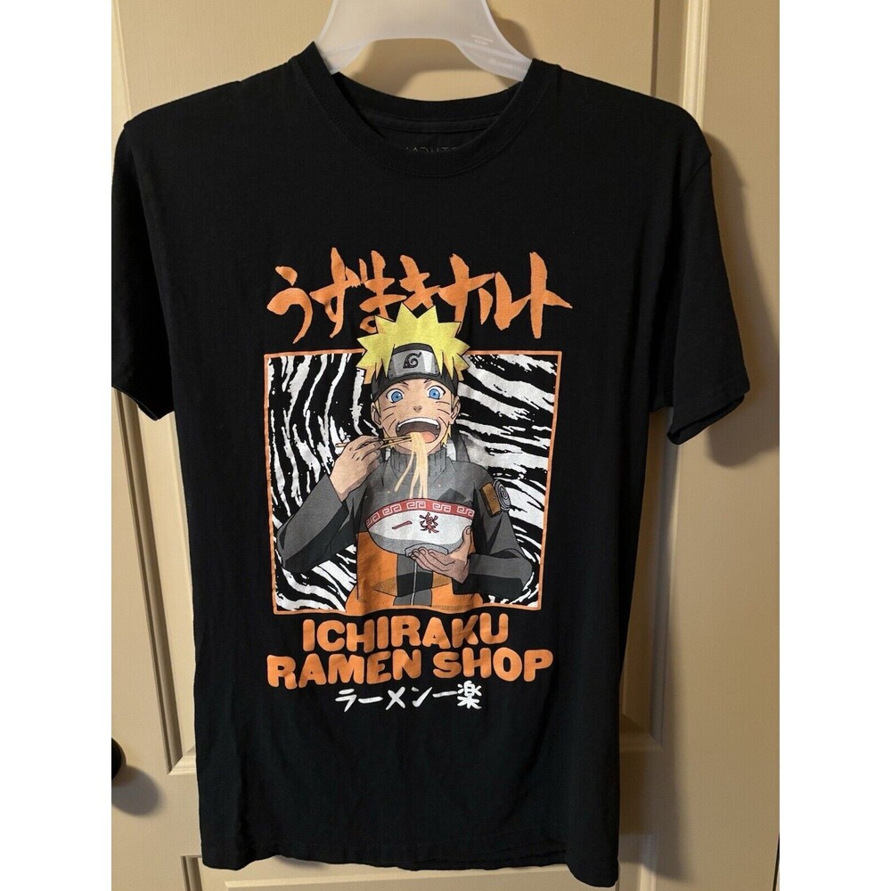 Naruto Shippuden Collection Anime Shirt Size Medium Graphic Print Black Preowned